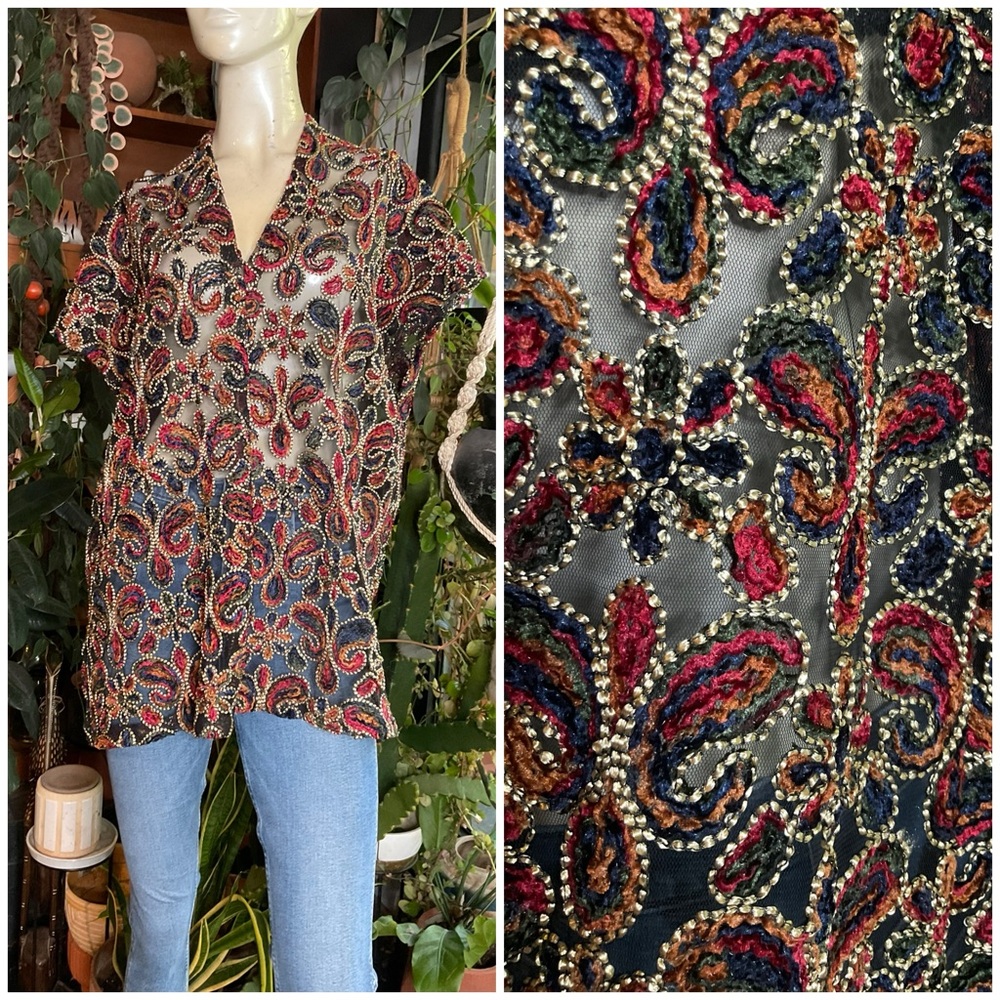 Embroidered Poncho Size Small